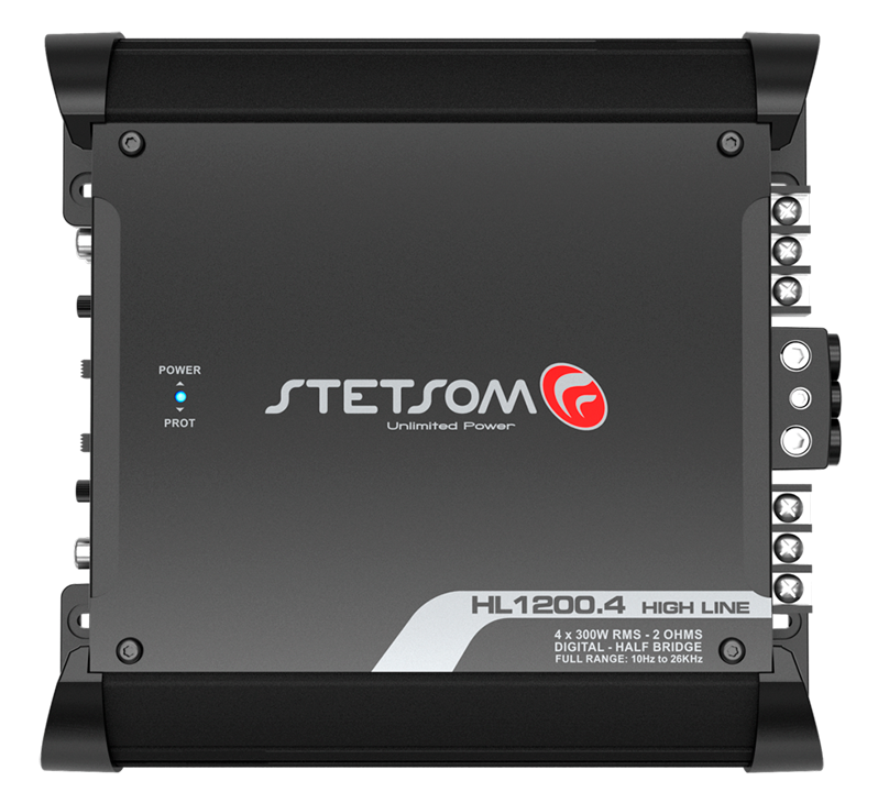 Stetsom HL 1200.4 4-Channel Car Audio Amplifier - 1200W RMS @ 2 Ohm - Class D