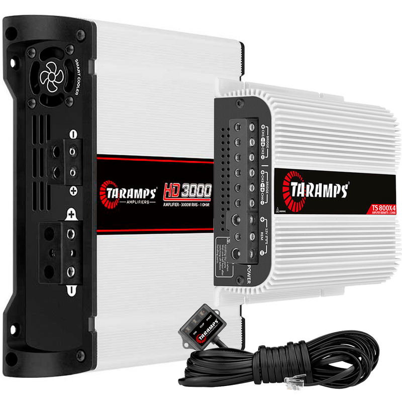 Taramps HD 3000 Amplifier 1-ohm 3000W RMS + TS800x4 2-ohm 800W RMS